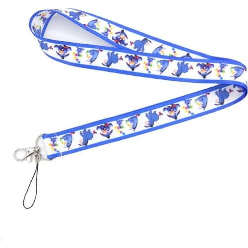 Cartoon Animal Printed Donkey Mobile Phone Straps Lanyards For Keys ID Card Badge Holder Keychain Hanging Rope Webbing Ribbon
