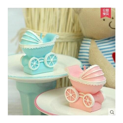 Pram Handmade Soap Mold Silicon Stroller Candle Mould 3D Fondant Cake Decoration Mold Silicone Stroller Candle Shaped Baby PRZY