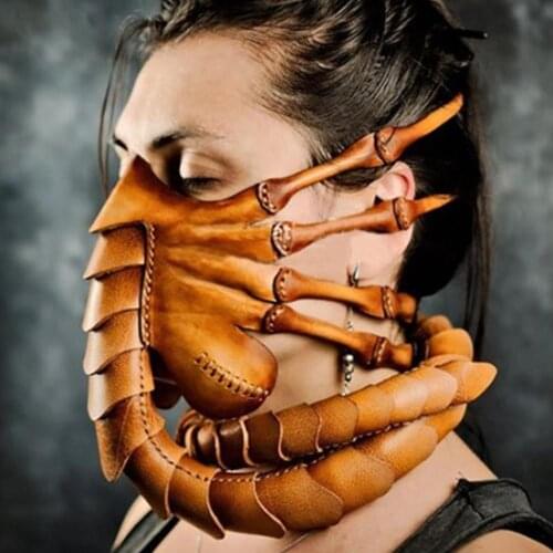 Scary Scorpion Mask Cosmask Halloween Scorpion Mask New Facehugger Mask Alien Covenant Claws Insect Costume Face Worm Latex Mask