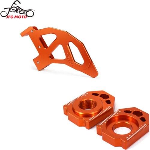 Motorcycle CNC Rear Block Chain Adjuster Brake Disc Guard Cover For Ktm SX EXC XC XCW EXC SX SX-F XCF-W 125 150 200 2006 2007