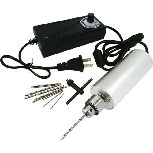 0.3Mm-4Mm Adjustable Mini Electric Hand Drill Aluminum Portable Handheld Drill For Diy Pcb With 2A Dc5V-12V Power Supply Contr