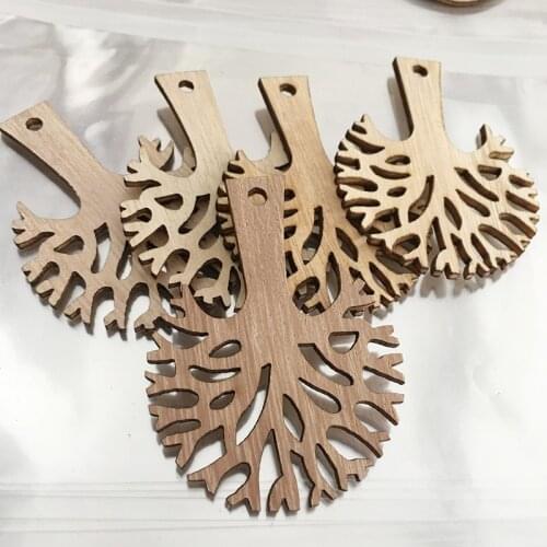 10pcs Christmas Wooden Ornaments Wood Slices Christmas Tree Ornaments for Holiday Decoration and DIY Craft Making