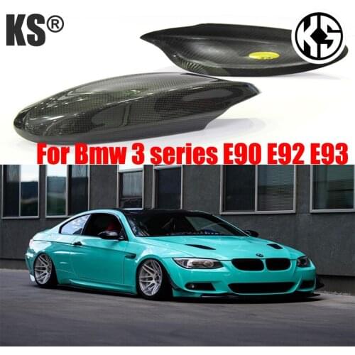 2PCS Dry carbon fiber black mirror covers high quality black rearview mirror for Bmw 3 series E90 E92 E93 04-12