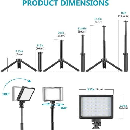 2 Packs USB LED Video Light with Tripod And Color Filter for Tabletop