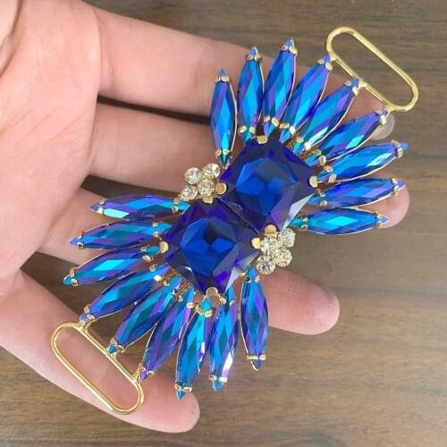 2019 New arrive Rhinestone Applique Many colors Grenn Red sew on rhinestone with connector buckle For bikini shoulder chain