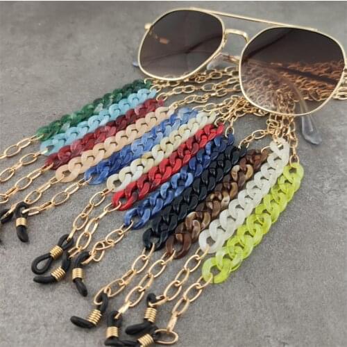 2020 Fashion Acrylic Reading Glasses Hanging Neck Chain Sunglasses Chain lanyard 12 Colors Glasses Chain eyeglasses strap Summer