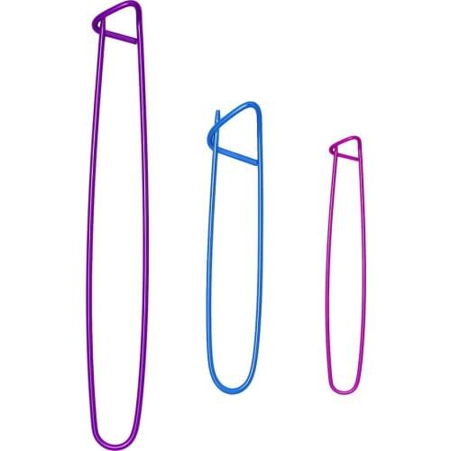 3PCS Aluminum Knitting Needles Clip Craft Stitch Holders Safety Pins Crochet Hooks Locking Weaving Sewing Tools