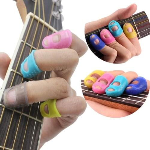 4Pcs/Set Silicone Finger Guards Guitar Fingertip Protectors For Ukulele Guitar S M L Random Color Guitar Accessories