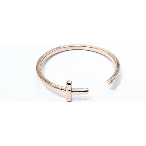 50pcs/pack Gold Plated Copper Cross Rings For Womens OL Style Opened Finger Ring