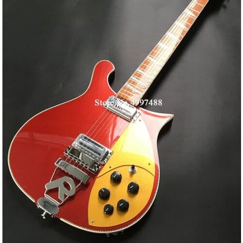 6 string 660 electric guitar, metal red paint R bridge, neck through the body, including freight