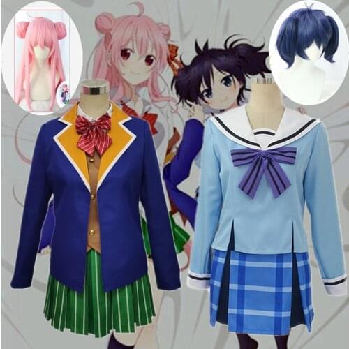 Anime Happy Sugar Life Cosplay Costume Koube Shio women Cosplay Costume Girls JK Unifor Top+Skirt+Tie Halloween cosplay and wig