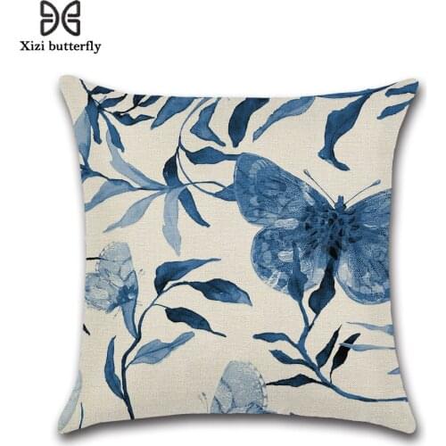 Chinese Style Flower and Bird Cushion Cover Retro Geometric Pillow Covers for Home Chair Sofa Decor Floral Pillowcases Corgi