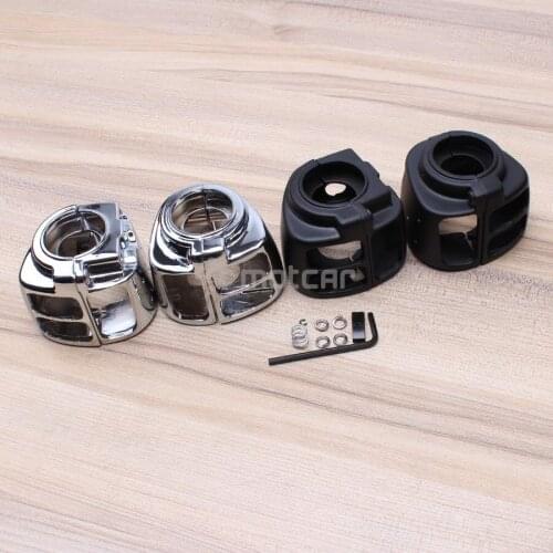 Black/Chrome Aluminum Motorcycle Handlebar Switch Button Chrome Housing Cover For Harley Sportster Dyna Softail V-Rod 96-12