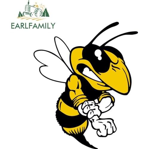 EARLFAMILY 13cm x 10.7cm Cartoon Angry Bee Car Sticker Bumper Window Helmet Decal Waterproof Car Decoration Animal Graphic