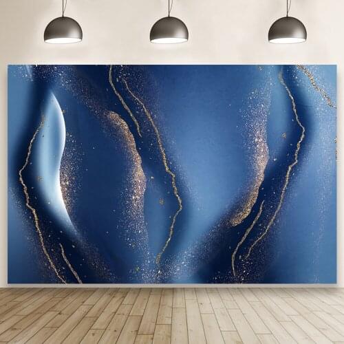 Line Pattern and Blue Marble Glitter Background Portrait Photography Props Home Birthday Party Baby Shower Wallpaper Decorations