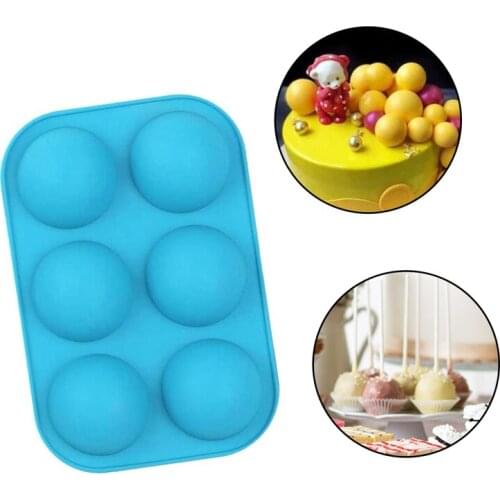 6 Holes DIY Cookies Mold Baking Tools Chocolate Mold Hemisphere Silicone Mold For Cocoa Bombs Cake Jelly Handmade Soap Mould