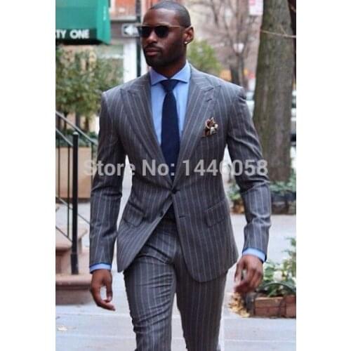 Handsome Groomsmen Peak Lapel Groom Tuxedos Mens Wedding Dress Man Jacket Blazer Prom Dinner (Jacket+Pants+Tie) 012