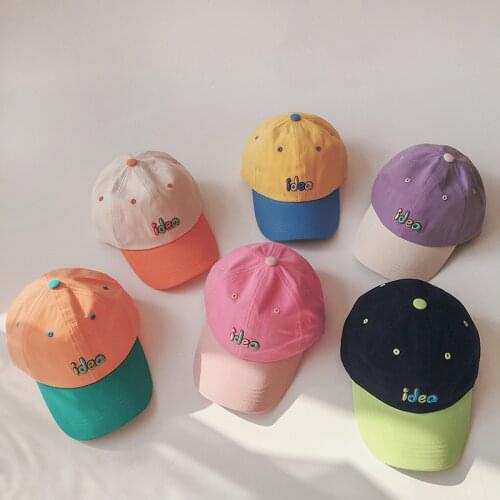 Cute Letter Embroidery Baby Hats Spring Summer Kids Boys Girls Baseball Hats Cotton Peaked Cap Autumn Outdoor Baby Accessories