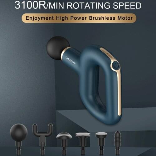 Mini Massage Gun Exercising Muscle Deep Massager 6 Head USB Low Noise Profession Massage Gun Pain Exercising Relaxation Slimming