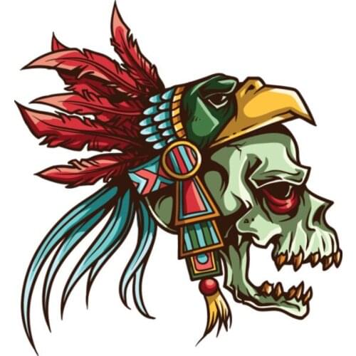 Fashion Personality Skull Decal Funny PVC Reflective Car Sticker Sunscreen Waterproof Cover Scratches 11.5CM*12.4CM