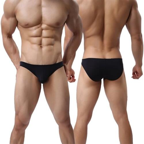 Mens Sexy Brief Ultra-thin Cool Translucent Smooth Silky Brief Underwear Panties Bottoms