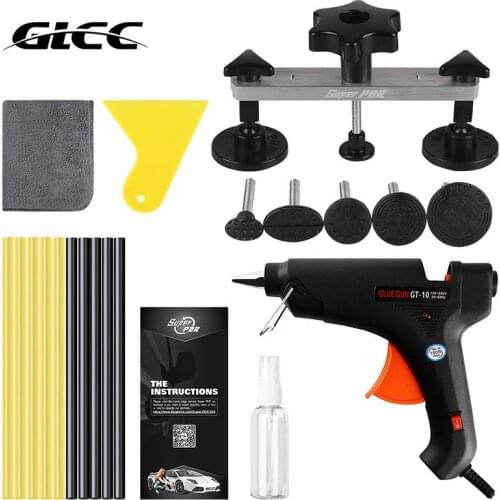 GLCC Kit PDR Tool Car Paintless Dent Repair Black Puller Bridge Glue Gun Hot Glue Sticks Dent Removal Kit Repair Hail Dent