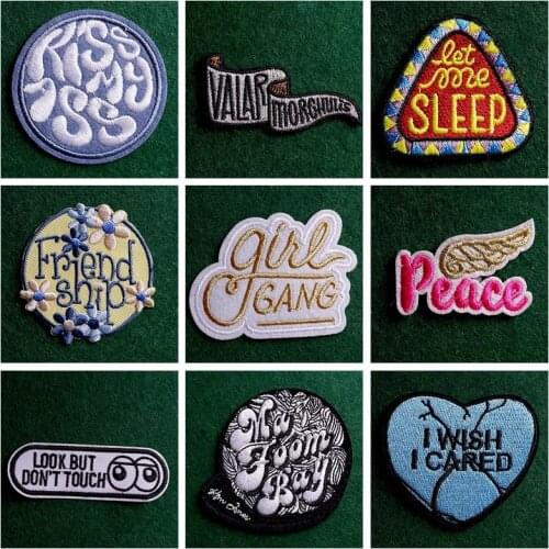 Letter Patch Iron On Patches On Clothes DIY Slogan Patches For Clothing Stickers Badges On Backpack Stripes Applique Accessory