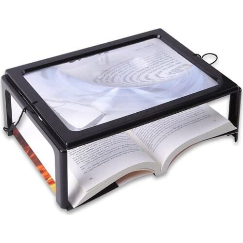 A4 Lazy ultra-thin desk magnifying glass to send elders tools reading gift inspection workbench view map lab