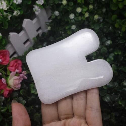 Natural White Onxy Beauty Plate Scrapping Type Body Meridian Scraping Shayu Old Coins Shave Facial Point Care Tool Health