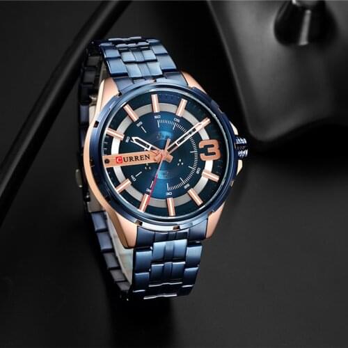 New CURREN 8333 Mens Business Quartz Watches Business Clocks Stainless Steel Watches for Men Wristwaches Waterproof Watches