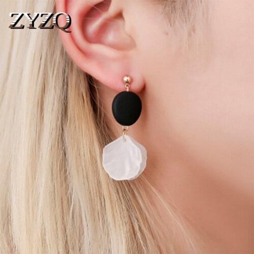 ZYZQ New Come Trendy Light Earrings For Women Fashion Black&White Color Design Dating Accessories For Women Wholesale Lots&Bulk