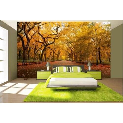 Wallpaper 3d stereoscopic Maple trees in autumn Papel parede mural wallpaper Wall Decoration Fresco