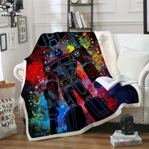 Autobots transformation robot Blanket Design Flannel Fleece Blanket Printed Children Warm Bed Throw Blanket Kids Blanket style-8