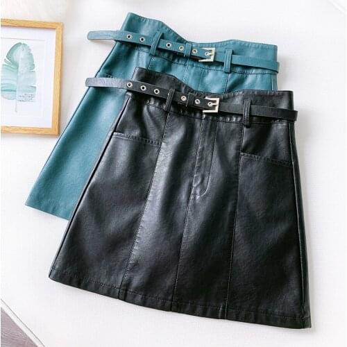 Autumn Winter PU Mini Skirts Woman European Style Woman Skirt Gothic Plus Size Lolita Mini Skirt