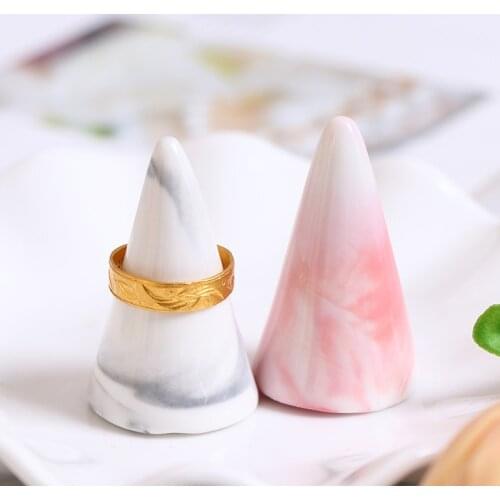 Ring Display Stand Tray Ceramic Jewelry Storage Finger Cone Ring Holder Craft