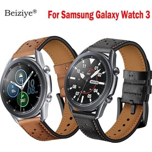 Leather Band Strap For Samsung Galaxy watch 3 41mm 45mm Strap For Galaxy Watch 3 Smartwatch Replaceable Watchband Bracelet Bands