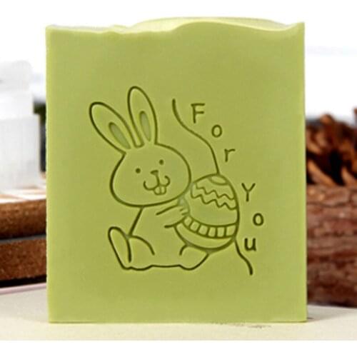 Rabbit Animal Pattern Stamp Home Cleaning Natural Seal Acrylic Transparent Imprint Soap Stamp For Diy Handmade Making Chapter