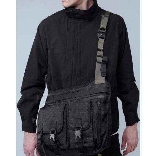 Shoulder bag techwear messenger bag ninjawear adjustable sling twin pouches snap closure pupil travel PT-B08