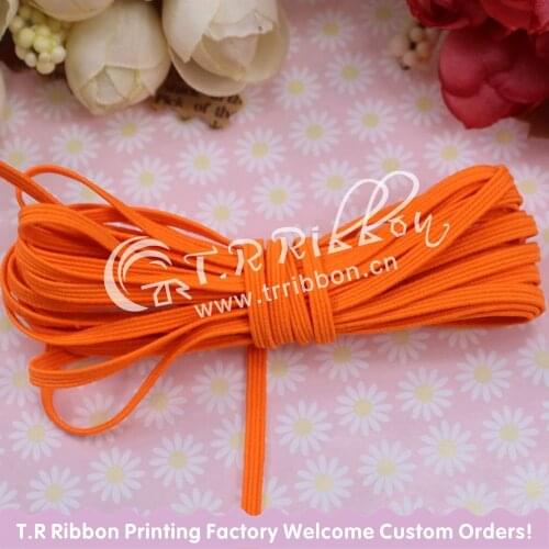 Top quality! 1/8" 3mm Skinny Elastic Ribbon #668 orange color, headwear accessaries 200yards per roll wholesale