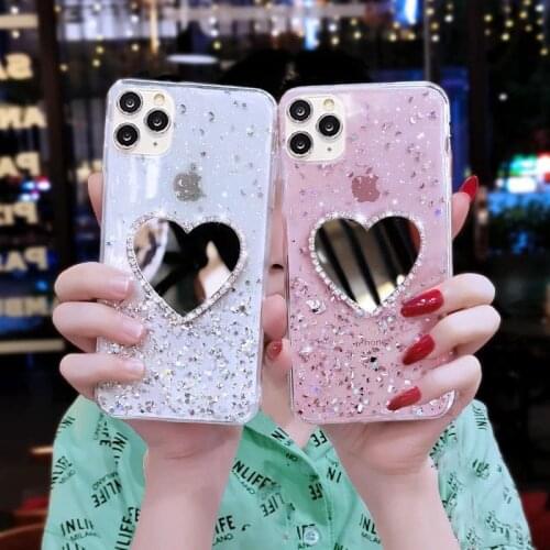 Glitter Diamond Love Mirror Case For Samsung A50 A70 A51 A71 A10 A20 A30 A40 A31 A21 For Galaxy S20 S30 PLUS ULTRA NOTE 10 20