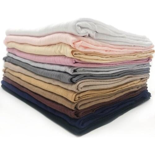 Jersey Scarf Women Solid Color Elasticity Cotton Shawls Elegant Modest Muslim Hijab Scarf Large Size Good Quality Scarves Shawl