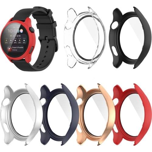 PC Hard Case+Tempered Film Full Coverage Case Screen Protector For Huawei Watch 3 Smart Watch Protective Bumper Cover Accessory