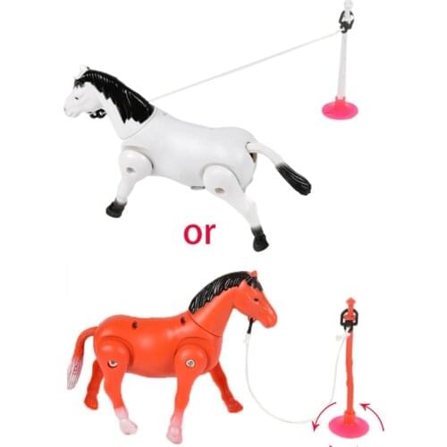 1Pc Mini Toy Horse Electric Toy Cartoon Running Toy with Suction Stake 2 AA Batteries Supply Circling Horse Toy for Kids3