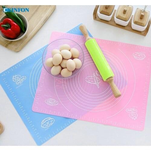 100Pcs/Lot 50*40*0.1cm Thickened High Temperature Silicone Pad With A Scale Silicone Pad Baking Soft Chopping Board A-31