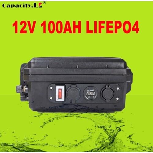 12V lifepo4 battery pack 100Ah 200Ah with BMS rechargeable waterproof Marine RV Outdoor backup solar inverter Lithium battery