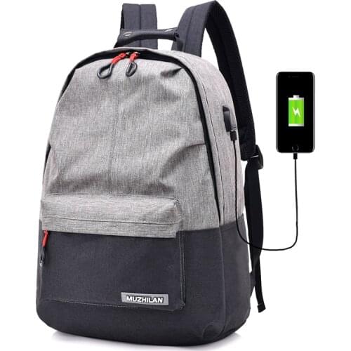 2018 Style Fashion Backpacks for Men and Women Solid Preppy Style Soft Back Pack Unisex School Bags Big Capicity USB Charge bag