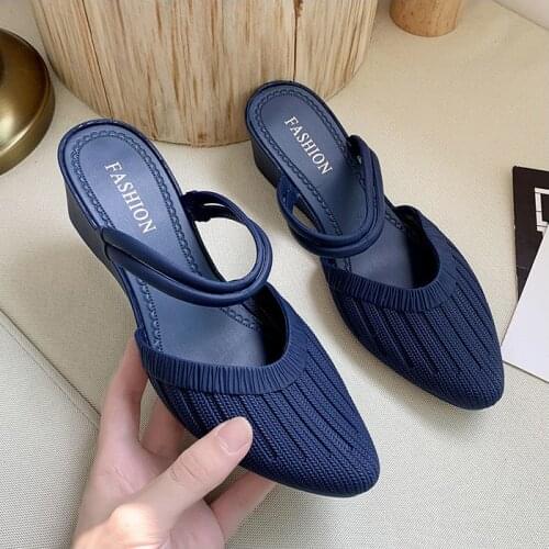 2021 Slippers Women Fashion Casual Slipper Platform Wedge Pointed Toe Sandals Ladies Comfortable Fashion Female Sandalias