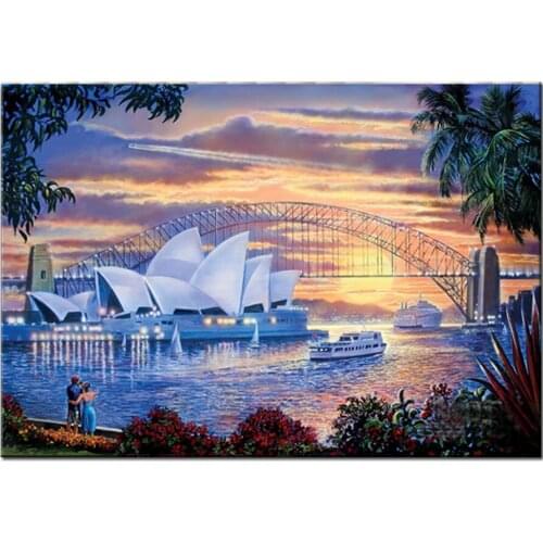 Diamond Painting Full Square Sydney Opera House 5D Diamond Embroidery City Picture Of Rhinestone Landscape New Arrive Wall Decor