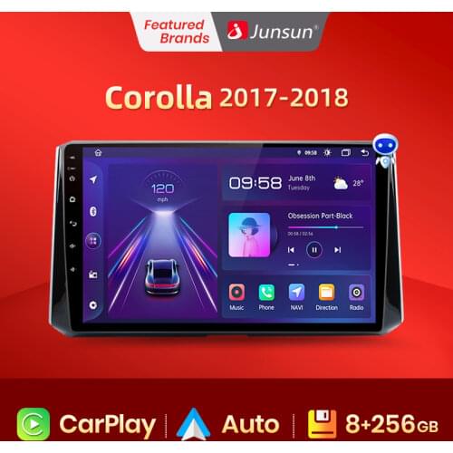 Junsun Android 10.0 2+32G For Toyota Corolla 2017 2018 2019 Auto Car Radio Stereo Player Bluetooth GPS Navigation No 2din dvd