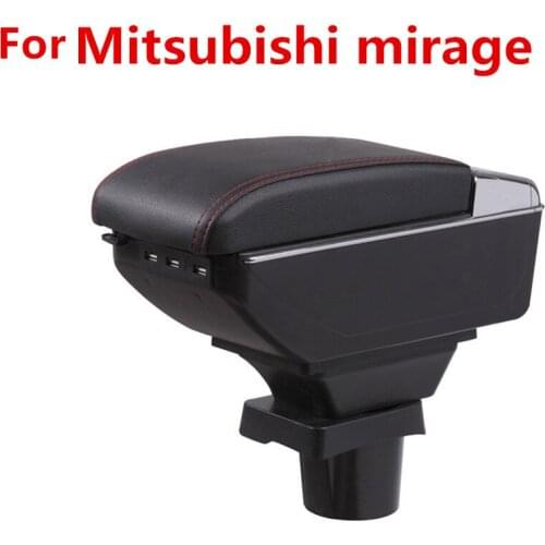 For Mitsubishi mirage Space Star armrest box central Store content Storage box with cup holder ashtray USB interface
